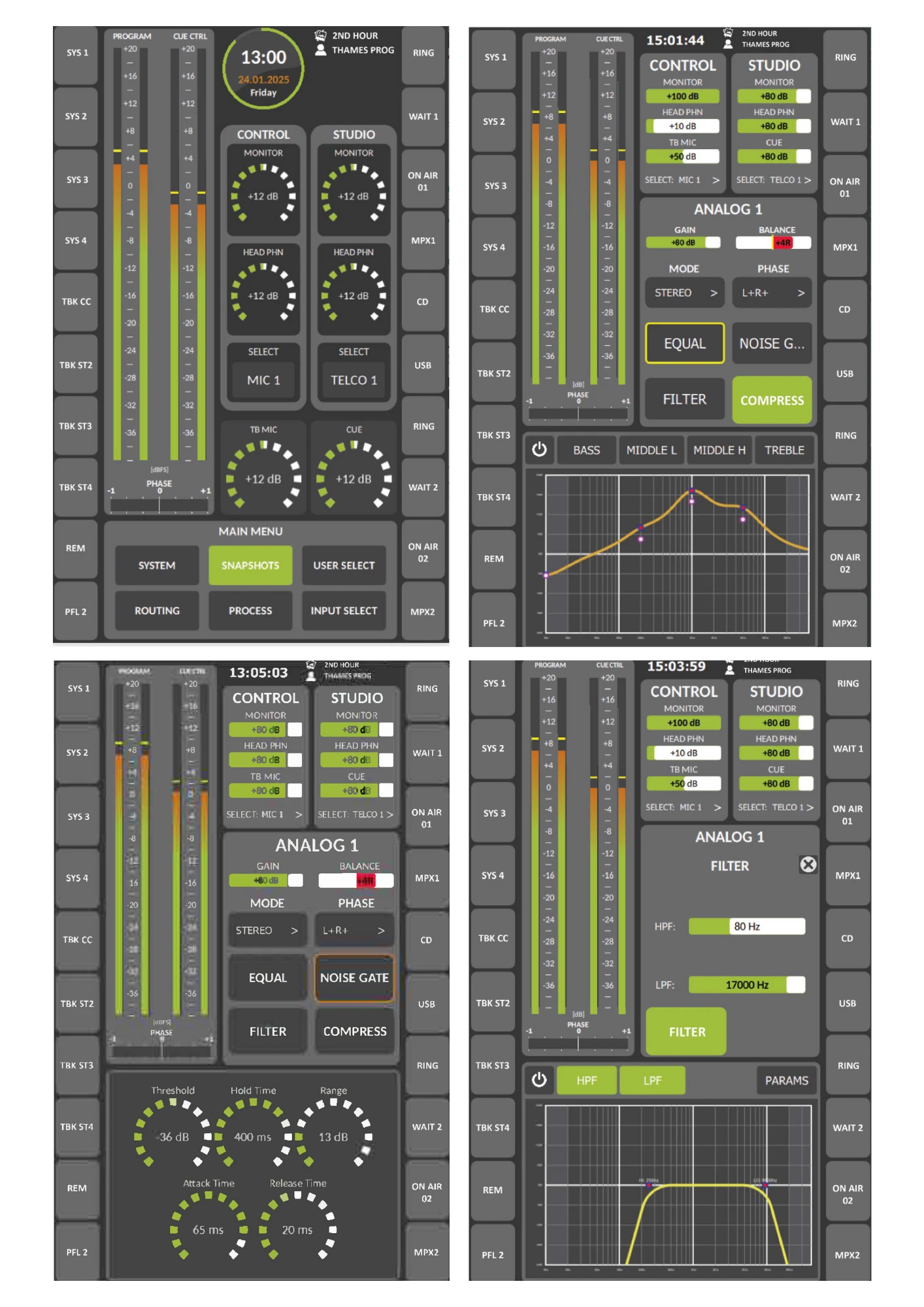 Pantallas de configuración FORUM IP PLUS