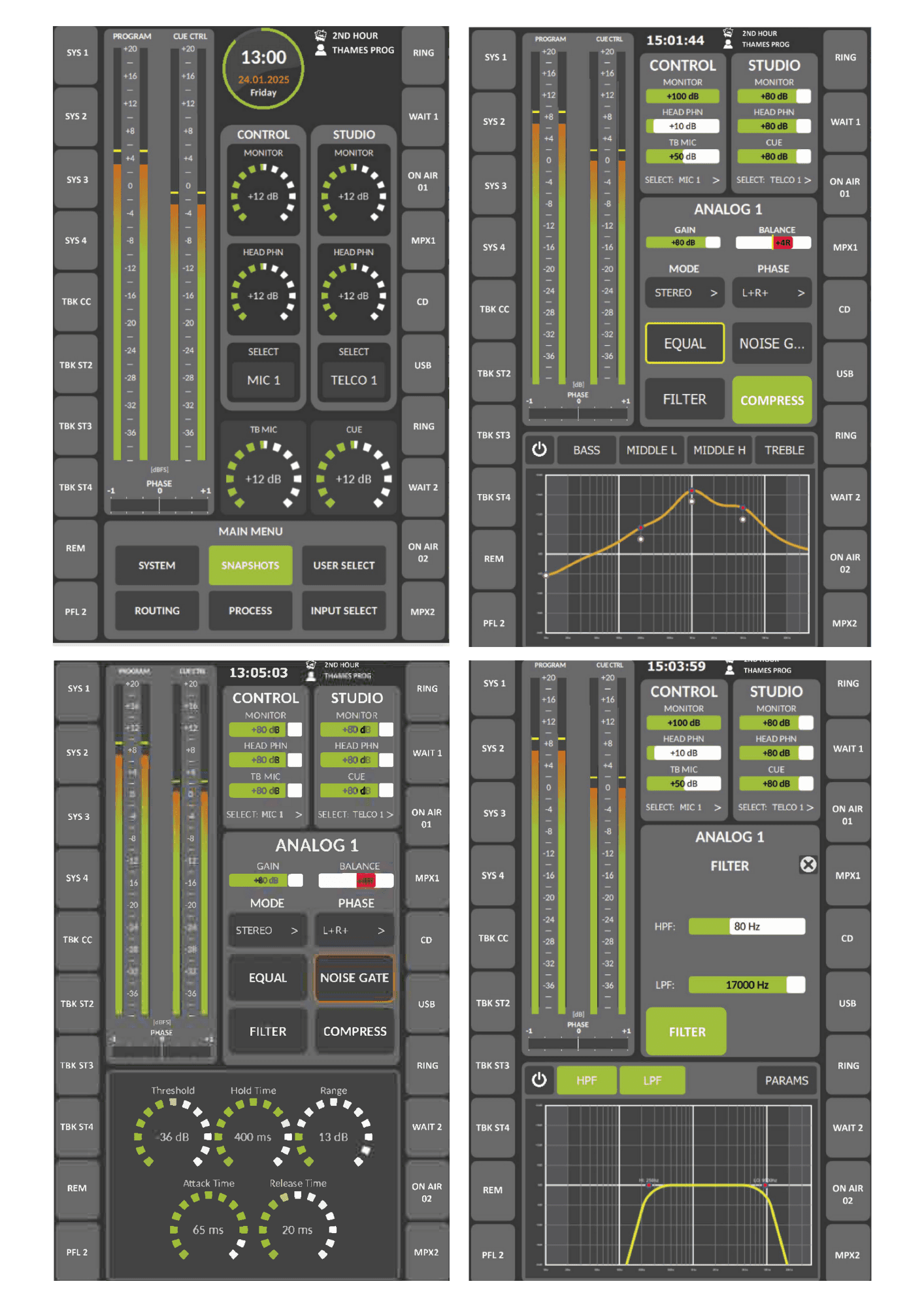 Pantallas de configuración FORUM IP PLUS